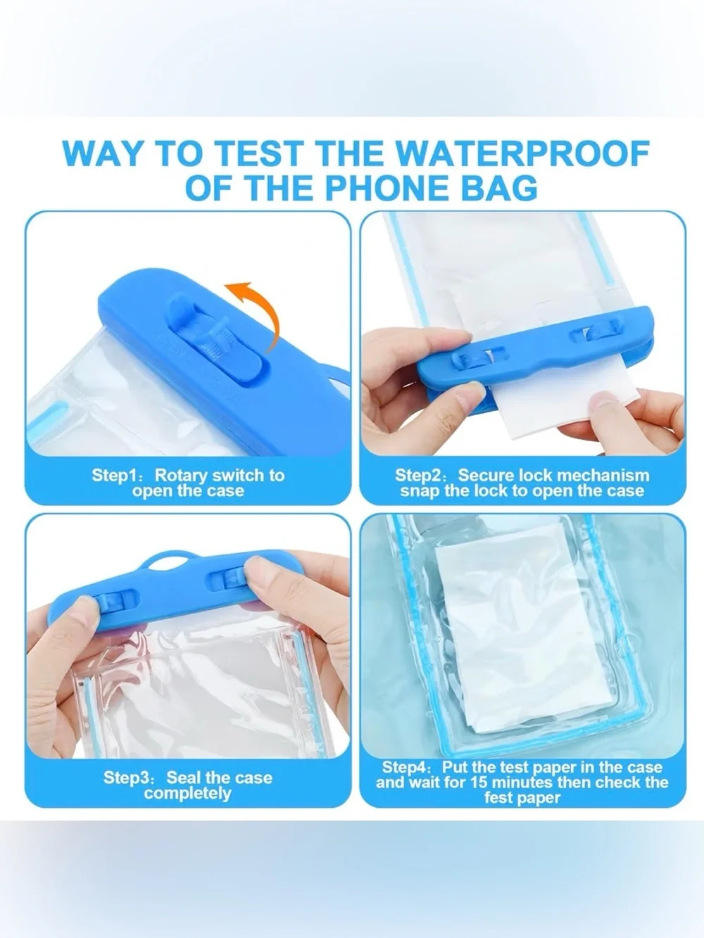 Universal Black Waterproof Phone Pouch with Lanyard